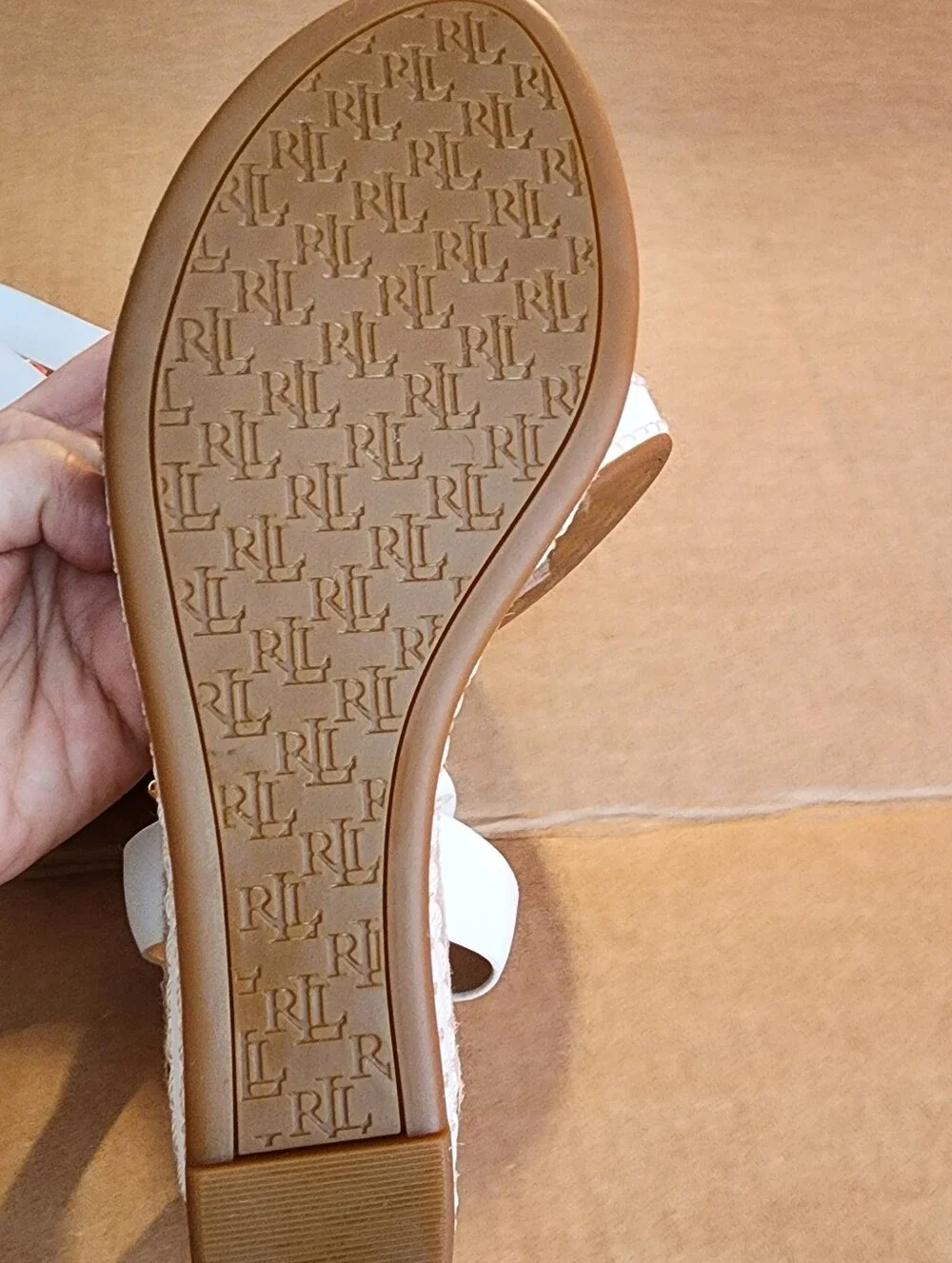 Lauren Ralph Lauren Hilarie Ankle-Strap Espadrille Platform Wedge Sandal Sz 8